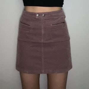 mauve/ lavender corduroy mini skirt